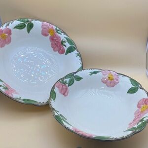 Set of 2 Franciscan Desert Rose Serving Bowls 1 8 inch and 1 is 9 inches